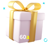 Receba seus bônus de boas-vindas no 60a